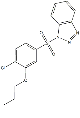 5-(1H-1,2,3-benzotriazol-1-ylsulfonyl)-2-chlorophenyl butyl ether Struktur