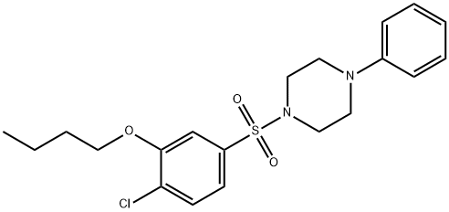 butyl 2-chloro-5-[(4-phenyl-1-piperazinyl)sulfonyl]phenyl ether Struktur