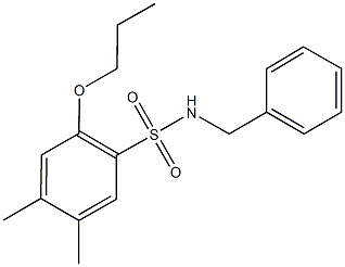 N-benzyl-4,5-dimethyl-2-propoxybenzenesulfonamide Struktur