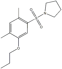 2,4-dimethyl-5-(1-pyrrolidinylsulfonyl)phenyl propyl ether Struktur