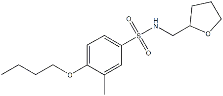 4-butoxy-3-methyl-N-(tetrahydro-2-furanylmethyl)benzenesulfonamide Struktur