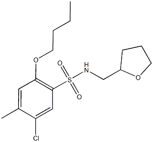 2-butoxy-5-chloro-4-methyl-N-(tetrahydro-2-furanylmethyl)benzenesulfonamide Struktur