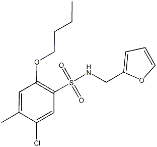 2-butoxy-5-chloro-N-(2-furylmethyl)-4-methylbenzenesulfonamide Struktur