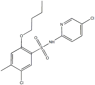 2-butoxy-5-chloro-N-(5-chloro-2-pyridinyl)-4-methylbenzenesulfonamide Struktur