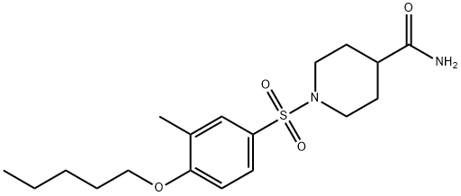 1-{[3-methyl-4-(pentyloxy)phenyl]sulfonyl}-4-piperidinecarboxamide Struktur