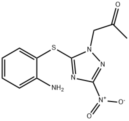 1-{5-[(2-aminophenyl)sulfanyl]-3-nitro-1H-1,2,4-triazol-1-yl}acetone Struktur