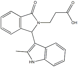 3-[1-(2-methyl-1H-indol-3-yl)-3-oxo-1,3-dihydro-2H-isoindol-2-yl]propanoic acid Struktur