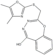 2-{[(4,5-dimethyl-1,3-oxazol-2-yl)sulfanyl]methyl}-1,3,4-benzoxadiazepin-5-ol Struktur