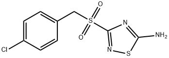 3-[(4-chlorobenzyl)sulfonyl]-1,2,4-thiadiazol-5-amine Struktur