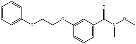 N-methoxy-N-methyl-3-(2-phenoxyethoxy)benzamide Struktur