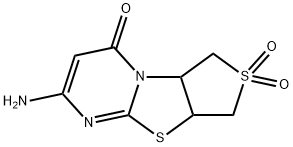 2-amino-5a,6,8,8a-tetrahydro-4H-thieno[3',4':4,5][1,3]thiazolo[3,2-a]pyrimidin-4-one 7,7-dioxide Struktur