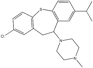 1-(2-chloro-8-isopropyl-10,11-dihydrodibenzo[b,f]thiepin-10-yl)-4-methylpiperazine Struktur