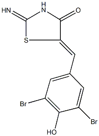 5-(3,5-dibromo-4-hydroxybenzylidene)-2-imino-1,3-thiazolidin-4-one Struktur