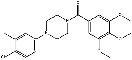 1-(4-chloro-3-methylphenyl)-4-(3,4,5-trimethoxybenzoyl)piperazine Struktur