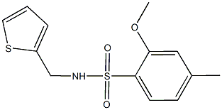 2-methoxy-4-methyl-N-(2-thienylmethyl)benzenesulfonamide Struktur