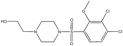 2-{4-[(3,4-dichloro-2-methoxyphenyl)sulfonyl]-1-piperazinyl}ethanol Struktur