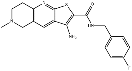 3-amino-N-(4-fluorobenzyl)-6-methyl-5,6,7,8-tetrahydrothieno[2,3-b][1,6]naphthyridine-2-carboxamide Struktur