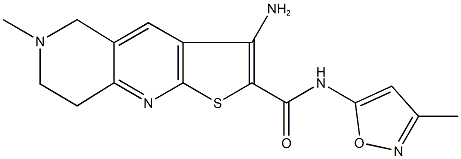 3-amino-6-methyl-N-(3-methyl-5-isoxazolyl)-5,6,7,8-tetrahydrothieno[2,3-b][1,6]naphthyridine-2-carboxamide Struktur