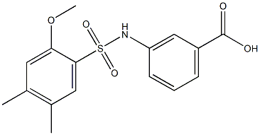 3-{[(2-methoxy-4,5-dimethylphenyl)sulfonyl]amino}benzoic acid Struktur