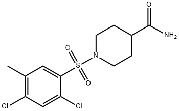 1-[(2,4-dichloro-5-methylphenyl)sulfonyl]-4-piperidinecarboxamide Struktur