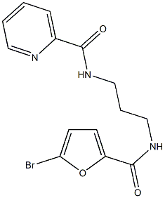 N-{3-[(5-bromo-2-furoyl)amino]propyl}-2-pyridinecarboxamide Struktur