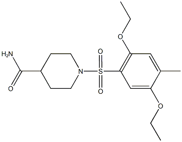 1-[(2,5-diethoxy-4-methylphenyl)sulfonyl]-4-piperidinecarboxamide Struktur