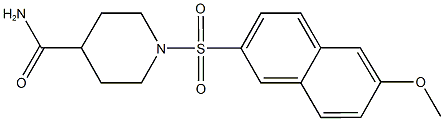 1-[(6-methoxy-2-naphthyl)sulfonyl]-4-piperidinecarboxamide Struktur