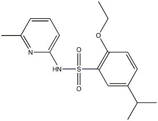 2-ethoxy-5-isopropyl-N-(6-methyl-2-pyridinyl)benzenesulfonamide Struktur