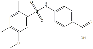 4-{[(5-methoxy-2,4-dimethylphenyl)sulfonyl]amino}benzoic acid Struktur