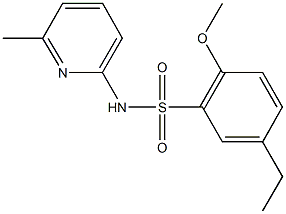 5-ethyl-2-methoxy-N-(6-methyl-2-pyridinyl)benzenesulfonamide Struktur