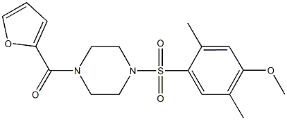 1-(2-furoyl)-4-[(4-methoxy-2,5-dimethylphenyl)sulfonyl]piperazine Struktur