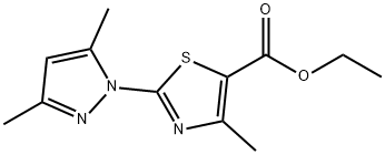 ethyl 2-(3,5-dimethyl-1H-pyrazol-1-yl)-4-methyl-1,3-thiazole-5-carboxylate Struktur