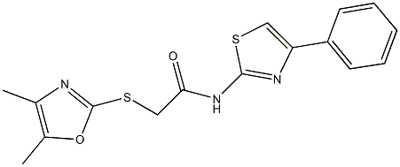 2-[(4,5-dimethyl-1,3-oxazol-2-yl)sulfanyl]-N-(4-phenyl-1,3-thiazol-2-yl)acetamide Struktur