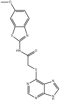 N-(6-methoxy-1,3-benzothiazol-2-yl)-2-(9H-purin-6-ylsulfanyl)acetamide Struktur