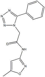 N-(5-methyl-3-isoxazolyl)-2-(5-phenyl-1H-tetraazol-1-yl)acetamide Struktur