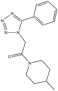 4-methyl-1-[(5-phenyl-1H-tetraazol-1-yl)acetyl]piperidine Struktur