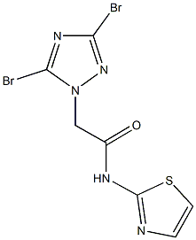 2-(3,5-dibromo-1H-1,2,4-triazol-1-yl)-N-(1,3-thiazol-2-yl)acetamide Struktur