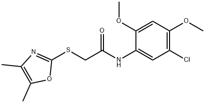 N-(5-chloro-2,4-dimethoxyphenyl)-2-[(4,5-dimethyl-1,3-oxazol-2-yl)sulfanyl]acetamide Struktur