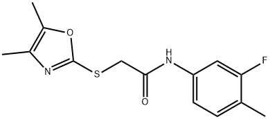 2-[(4,5-dimethyl-1,3-oxazol-2-yl)sulfanyl]-N-(3-fluoro-4-methylphenyl)acetamide Struktur