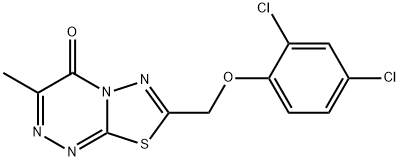 7-[(2,4-dichlorophenoxy)methyl]-3-methyl-4H-[1,3,4]thiadiazolo[2,3-c][1,2,4]triazin-4-one Struktur