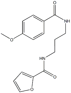 N-{3-[(4-methoxybenzoyl)amino]propyl}-2-furamide Struktur