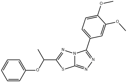 3-(3,4-dimethoxyphenyl)-6-(1-phenoxyethyl)[1,2,4]triazolo[3,4-b][1,3,4]thiadiazole Struktur