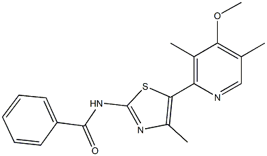 N-[5-(4-methoxy-3,5-dimethyl-2-pyridinyl)-4-methyl-1,3-thiazol-2-yl]benzamide Struktur