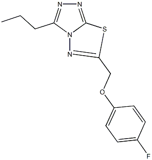 6-[(4-fluorophenoxy)methyl]-3-propyl[1,2,4]triazolo[3,4-b][1,3,4]thiadiazole Struktur