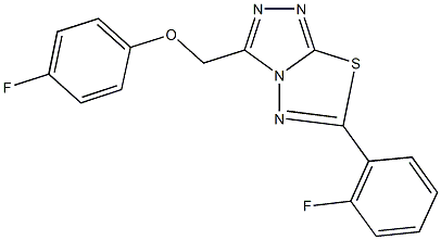 4-fluorophenyl [6-(2-fluorophenyl)[1,2,4]triazolo[3,4-b][1,3,4]thiadiazol-3-yl]methyl ether Struktur