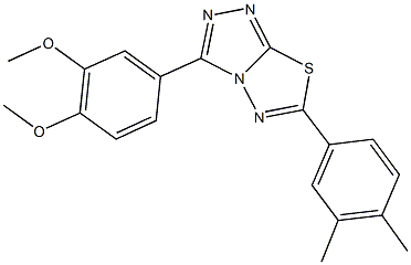 3-(3,4-dimethoxyphenyl)-6-(3,4-dimethylphenyl)[1,2,4]triazolo[3,4-b][1,3,4]thiadiazole Struktur