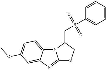 7-methoxy-3-[(phenylsulfonyl)methyl]-2,3-dihydro[1,3]thiazolo[3,2-a]benzimidazole Struktur