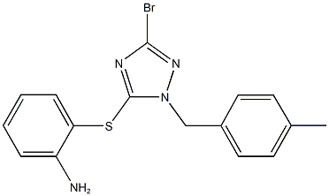 2-{[3-bromo-1-(4-methylbenzyl)-1H-1,2,4-triazol-5-yl]sulfanyl}phenylamine Struktur