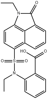 2-{ethyl[(1-ethyl-2-oxo-1,2-dihydrobenzo[cd]indol-6-yl)sulfonyl]amino}benzoic acid Struktur