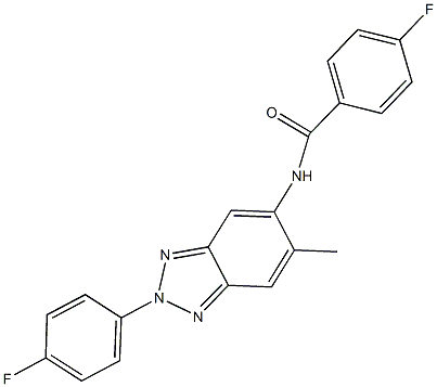 4-fluoro-N-[2-(4-fluorophenyl)-6-methyl-2H-1,2,3-benzotriazol-5-yl]benzamide Struktur